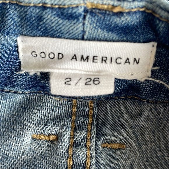 Good American Blue Skinny Jeans with Distressed Knees - Picture 4 of 6